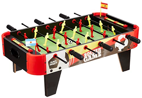 Amazon Brand - Jam & Honey Foosball Table Game for Kids 6+ Years, BIS Certified Safe for Kids, Big Size Tabletop Football, Indoor Soccer for Family Fu
