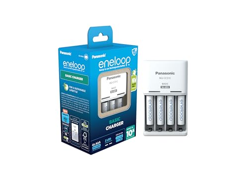 🔥 STARKER PREIS (-15%) eneloop Basis-Ladegerät für 2 oder 4 AA/AAA NI-MH-Akkus