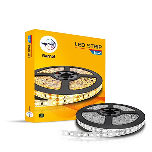 wipro Garnet 25W Led Strip Light|Neutral White|5 Meter Cove Light|300 LEDs|Strip Light for Home, Office|Strip for False Ceiling, Tv Cabinet, Kitchen|P