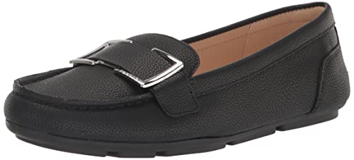 Calvin Klein Women's Lydia2 Loafer, Black Tumbled Leather, 8