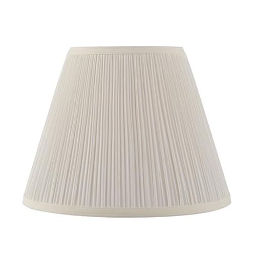 Aspen Creative 33055, Hardback Empire Transitional Spider Lamp Shade, Mushroom Pleated Powder White, 7" Top x 13" Bottom x 10" Slant