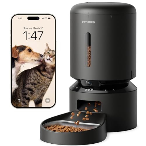 PETLIBRO Automatic Cat Feeder with Camera, 1080P HD Video with Night Vision, 5G WiFi Pet Feeder with 2-Way Audio, Low Fo