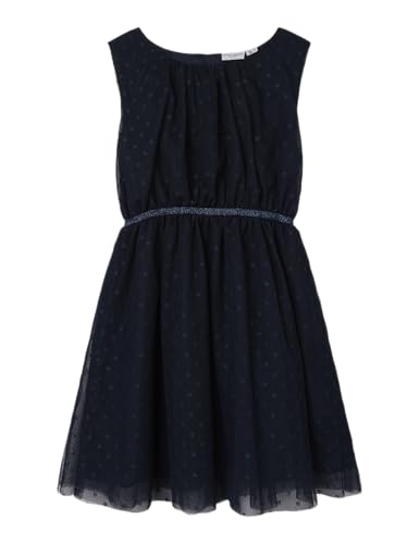 (-40%) NAME IT Mädchen Nkfvaboss Spencer Noos Kleid, Dark Sapphire/Detail:w. Tone in Tone Lurex, 116