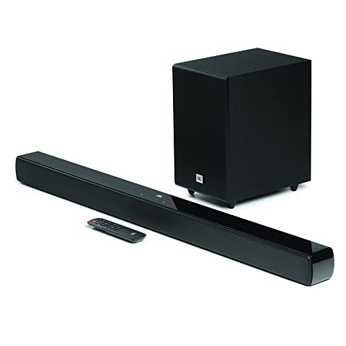 JBL Cinema SB241, Dolby Digital Soundbar with Wired Subwoofer for Extra Deep Bass, 2.1 Channel Home Theatre with Remote, HDMI ARC, Bluetooth & Optical