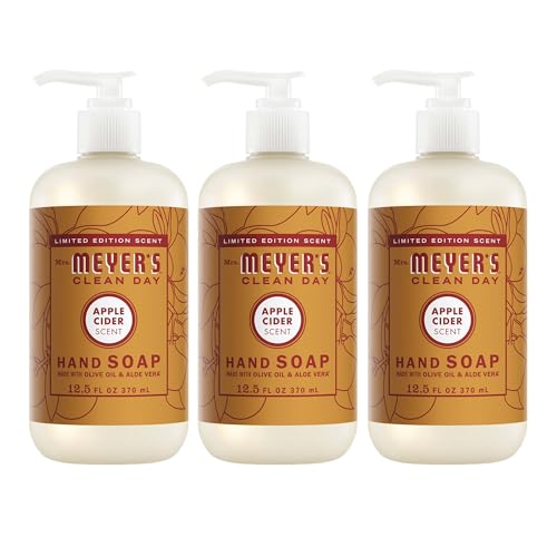 MRS. MEYER'S CLEAN DAY Hand Soap, Apple Cider, Made with Essential Oils, 12.5 oz - Pack of 3