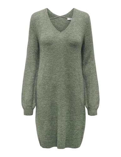 🔥 STARKER PREIS (-65%) JdY Damen Jdyelanora L/S V-neck Dress Knt Noos Strickkleid, Kalamata /Detail:melange, M EU