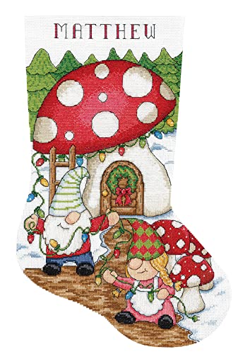 (-23%) Design Works Crafts Kreuzstich Stickpackung Weihnachtsstrumpf Gnome Home, Zählmuster
