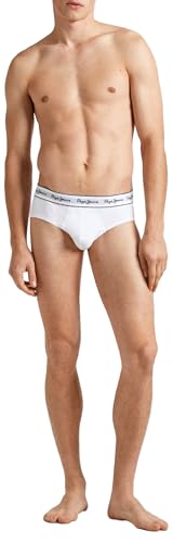 (-51%) Pepe Jeans Herren Slips (3er Pack), Weiß (Weiß), M