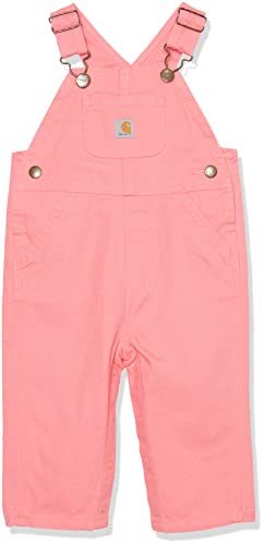 Carhartt Toddler Girls Canvas Bib Overalls, Carhartt Pink Lemonade, 3T
