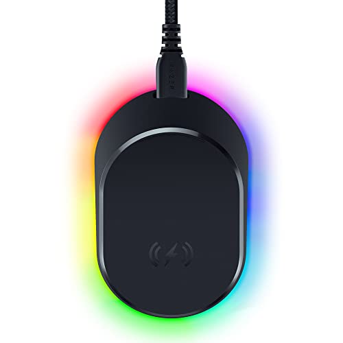 (-30%) Razer Mouse Dock Pro & Charging Puck - Magnetische drahtlose Ladestation & Akku (Hyperspeed 4K Hz, 8 RGB Chroma Beleuchtung & Modul für kompatible Mäuse) Schwarz