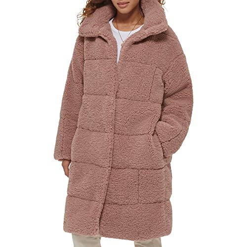 Levi's Women's Patchwork Quilted Teddy Coat, Mauve, Medium