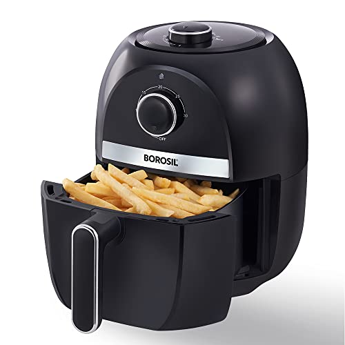 Borosil Best 2.8 L Air Fryer | 4 in 1 Function with QuickFry Technology, Auto Off Function | Air Fryer for Bake, Grill, Roast, Reheat etc. | 90% Less 