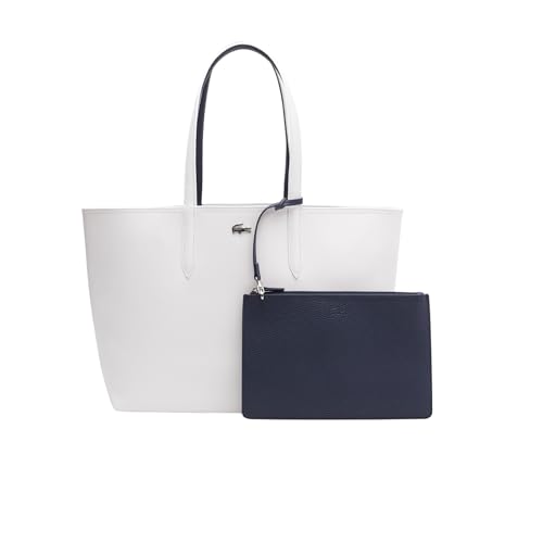 Lacoste Women's Anna Reversible Tote Bag, Clean White/Blue/Nuit, One Size