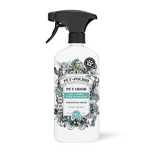 Pet-Pourri Pawsitively Fresh Pet Odor Deodorizer Spray, 16 Fl Oz, Up to 800 Uses, Air + Fabric Odor Remover with Essential Oils & Plant Based Ingredients, Vet Recommended, Pineapple, Jasmine & Pear