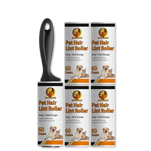 Foodie Puppies Pet Hair Remover Lint Roller with Handle and 4 Refills (300 Sheets), Hair Remover for Dogs and Cats, Ideal for Clothes, Furniture, Coat