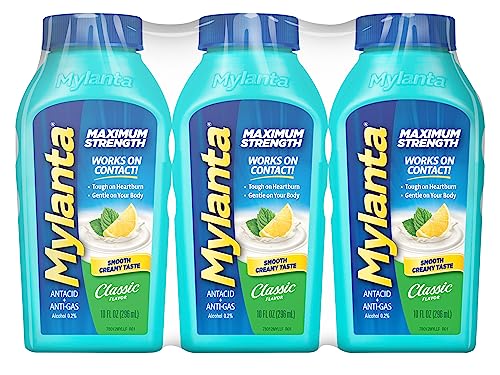 Mylanta Antacid and Anti-Gas, Maximum Strength Formula for Heartburn and Gas Relief, 3 Pack, Classic Flavor, 10 Fluid Ounce