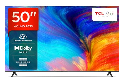TCL 126 cm (50 inches) Bezel-Less Series 4K Ultra HD Smart LED Google TV 50P635 (Black)