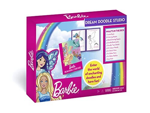 Dream Doodle Studio - Doodle Activity Kit for Kids Age 7 Years & Above - Fun with doodling & colouring beautiful Barbie sketches, bookmarks, decorativ