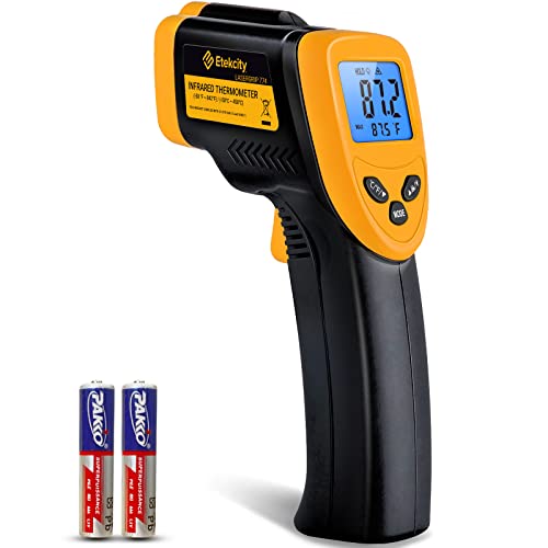 Etekcity Infrared Thermometer Laser Temperature Gun 774, Meat Food Candy Oven Thermometer for Griddle Accessories, Heat Gun for Cooking Refrigerator Tools, Yellow