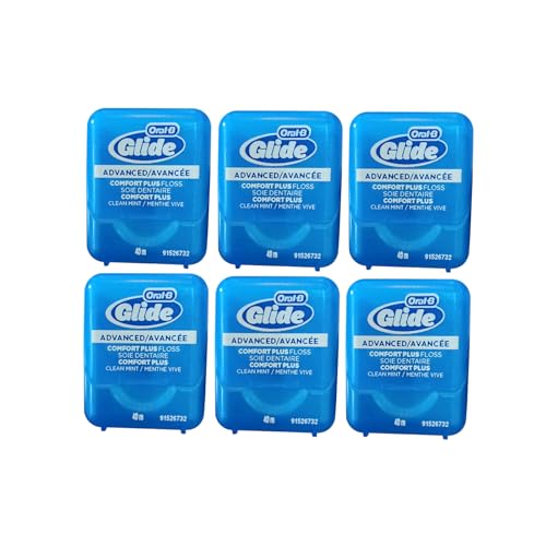 Oral-B Glide Advanced Comfort Plus Floss, 6 Count 40 m Each, Total 240 m or 262.5 Yard