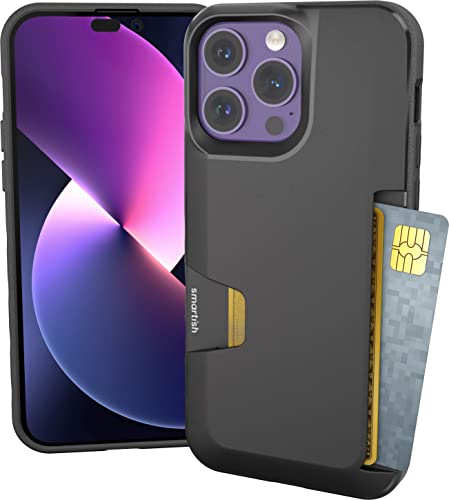 Smartish® iPhone 14 Pro Max Wallet Case - Wallet Slayer Vol. 1 [Slim + Protective] Credit Card Holder - Drop Tested Hidden Card Slot Cover Compatible with Apple iPhone 14 Pro Max - Black Tie Affair