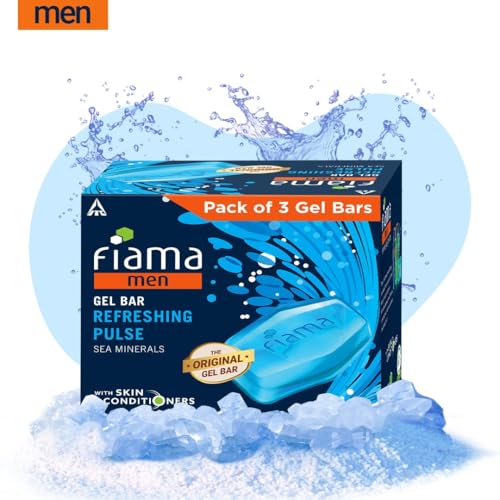 Fiama Men Gel Bar Active Celebration Pack with 3 Unique Gel Bars, 375g (125g - Pack of 3),Charcoal and Grapefruit, Refreshing Pulse and Energising Spo