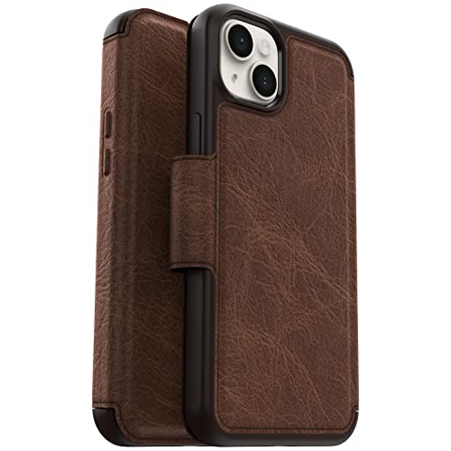 OtterBox iPhone 14 Plus Strada Series Case - Espresso (Brown), Card Holder, Genuine Leather, Pocket-Friendly, Folio case