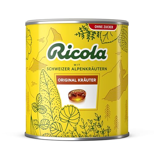 (-23%) Ricola Riesendose Original Kräuter, 277 Original Schweizer Kräuter-Bonbons in der großen Design-Dose, geeignet als Vorrat oder Geschenk, zuckerfrei, 1x1kg, vegan