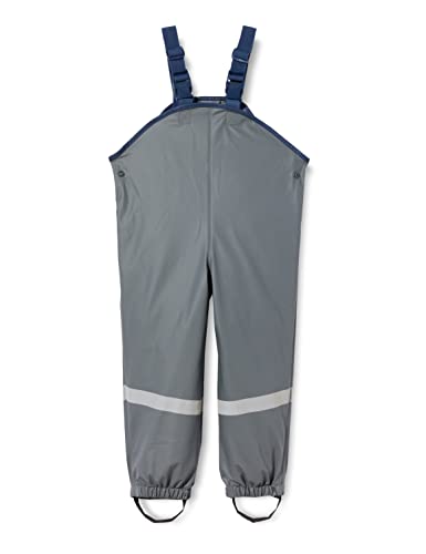 🔥 STARKER PREIS (-39%) Playshoes Matschhose Regenlatzhose Fleece-Futter Unisex Kinder Wind- und wasserdichte Regenhose Regenbekleidung, dunkelgrau, 86