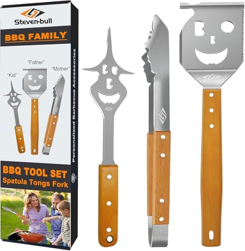 (-44%) 7 in 1 grillspachtel für Barbecue Grill, Multifunktion Grillbesteck mit Holzgriff, Eingebaute grillbesteck-set-Funktion,Kreativer Grillwender, Einzigartige Grillwerkzeuge, Grillen Geschenke für Männer