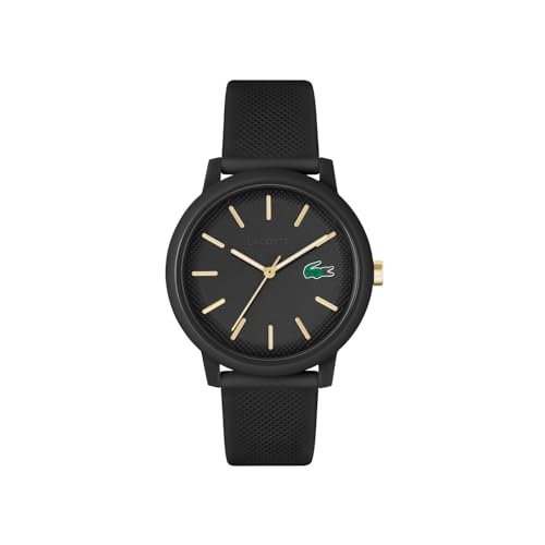 (-39%) Lacoste Analog Quarzuhr für Herren Kollektion LACOSTE.12.12 mit Schwarzes Silikonarmband - 2011233