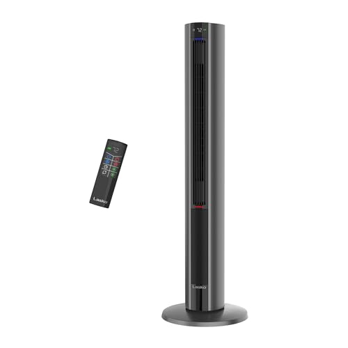 Lasko Oscillating All Season Tower Fan and Space Heater in One for Home with Adjustable Thermostat, Overheat Protection, 4 Fan Speeds, 3 Heat Settings and Remote, 42 Inches, 1500W, Gray, FH515
