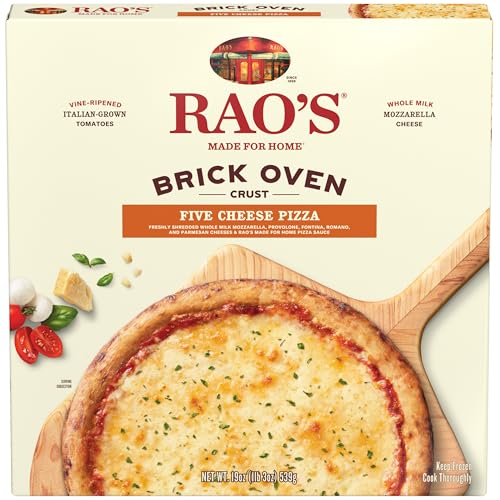 Rao's Made for Home Frozen Pizza - Five Cheese, Brick Oven Crust, Made With Mozzarella, Provolone, Fontina, Parmesan & Romano with Red Sauce, Premium Quality
