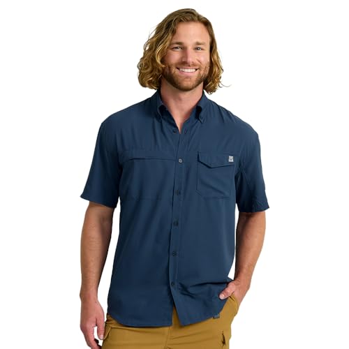 Tide Point Solid Short Sleeve Shirt, Button Down for Men