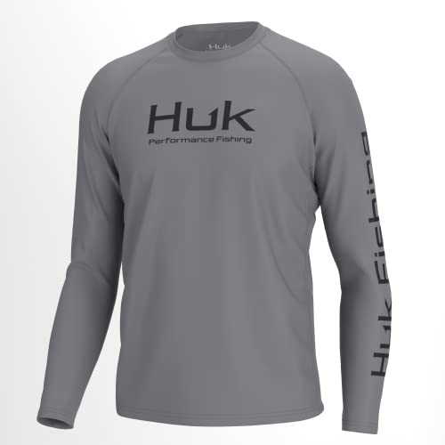 HUK Men's Standard Pursuit Vented Long Sleeve, 30 UPF Fishing Shirt, Night Owl, X-Large