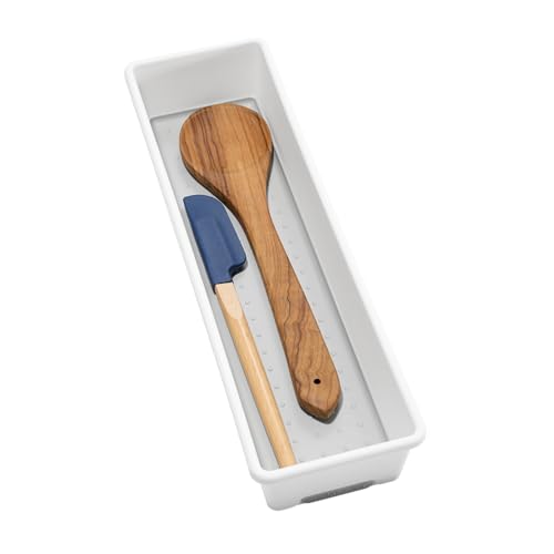 madesmart Premium Long Storage Bin, Multipurpose Organizer for Kitchen, Bathroom &amp; Office, Organizer for Cutlery, Pe