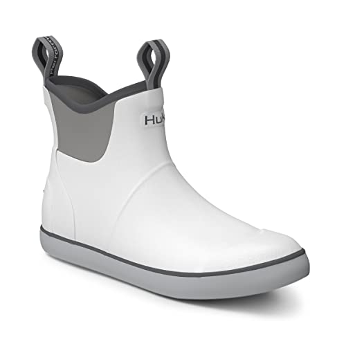 HUK Men's Rogue Wave Shoe, High-Performance Fishing & Deck Boot Rain, Solid-White, 10