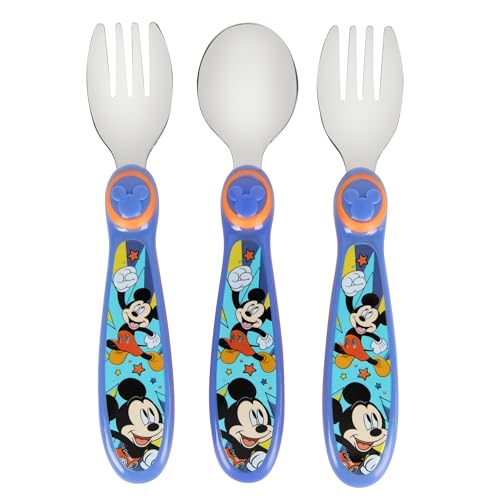 The First Years Mickey Mouse Flatware for Kids 3-Pack, Multicolor