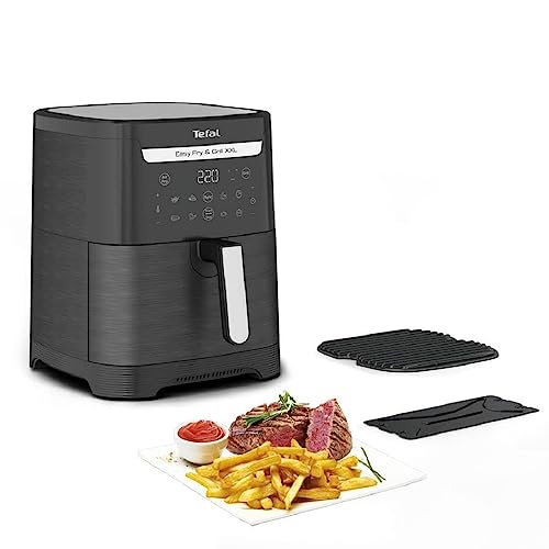 (-53%) Tefal Easy Fry & Grill XXL Heißluftfritteuse 6,5 L – Airfryer mit Flexcook-Trennwand (XXL oder geteilt), 8 Programme, 80–220 °C, Druckguss-Grillplatte, fettarm frittieren, spülmaschinenfest EY8018