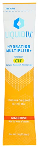 Liquid I.V. Tangerine Flavored Electrolyte & Immune Support Drink Mix, 10 Counts, Non GMO, 5.64 Ounces (Pack of 1)