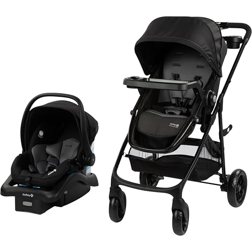 Safety 1st Grow and Go Flex 8-in-1 Car Seat Stroller Combo, Baby Stroller Travel Systems for Infants 4-30 lbs, Stroller and Carseat Combo Set, Night Rider