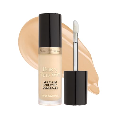 Too Faced Born This Way Super Coverage Multi-Use Concealer | Full Coverage, Non-Comedogenic, Oil Free + Long Lasting Concealer | Hyaluronic Acid, Coconut Water + Alpine Rose | 0.45 Fl Oz, Vanilla