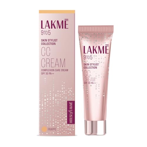 Lakme 9 to 5 CC Cream Frappe with 3% Niacinamide Complex SPF30 PA++ | 90% lightweight moisturizing cream for Care & 10% Foundation for Care |Conceals 