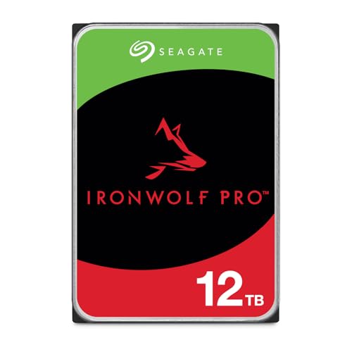Seagate IronWolf Pro, 12 TB, Enterprise NAS Internal HDD –CMR 3.5 Inch, SATA 6 Gb/s, 7,200 RPM, 256 MB Cache for RAID Network Attached Storage (ST12000NT001)