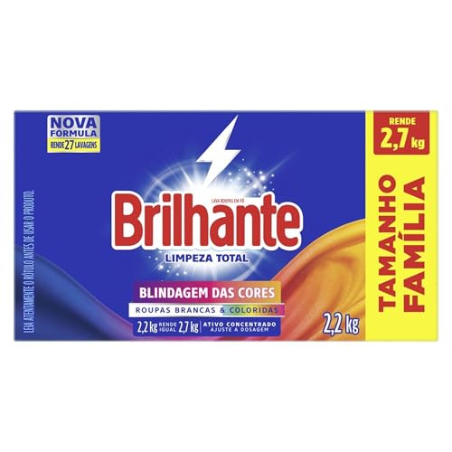 Sabão Em Pó Brilhante Limpeza Total, 2 2Kg