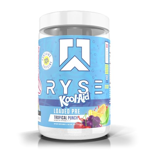 RYSE Loaded Pre Workout Powder - Kool-Aid Tropical Punch - Daily Pre-Workout for Men & Women with 325mg Caffeine, Beta Alanine, and Citrulline for Pump, Focus, and Energy - 30 Servings