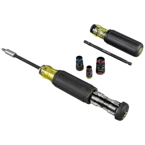 Klein Tools 80083 Impact Driver Kit with 7-in-1 SAE Impact Socket Set and 14-in-1 Multi-Bit Adjustable Length Screwdriver, 2-Piece