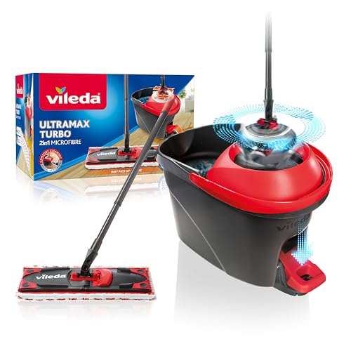 Vileda Ultramax Turbo 2in1 Bodenwischer Set, Teleskopstiel & Eimer
