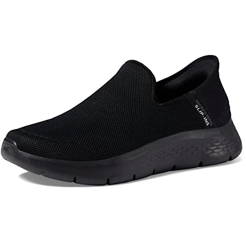 Skechers Men's Free Slip-Ins: Go Walk Flex No Hands Sneaker, Black/Black, 10.5