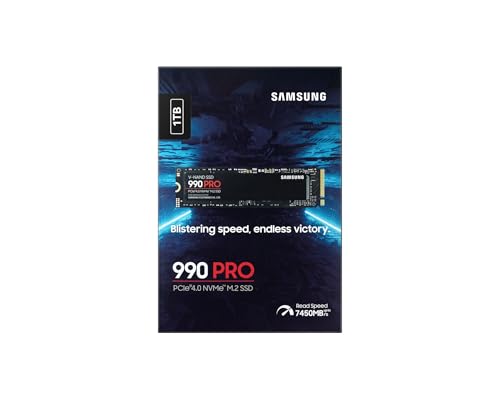 SAMSUNG 990 Pro 1TB Gen4 NVMe SSD 7450MB/s 6900MB/s R/W 1550K/1200K IOPS 600TBW 1.5M Hrs MTBF for PS5 5yrs